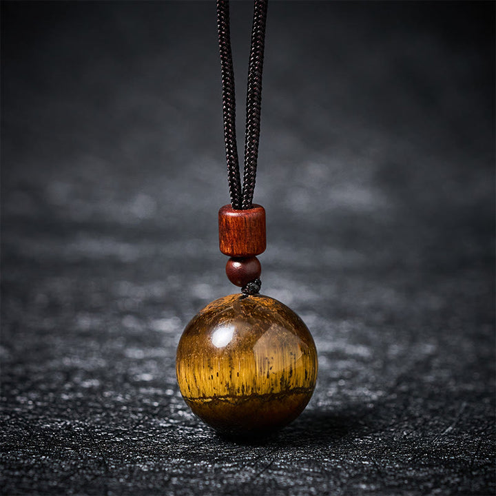 Buddha Stones White Crystal Pink Crystal Tiger Eye Smoky Quartz Protection Necklace Pendant - Yellow Tiger Eye - image 21