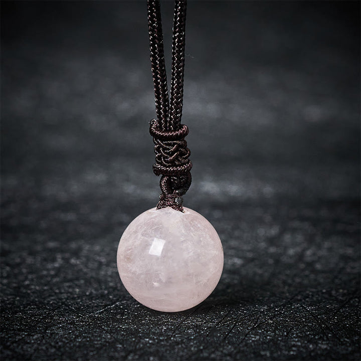 Buddha Stones Amethyst Yellow Agate Various Agate Pink Crystal Lazurite Lapis Lazuli Balance Necklace Pendant - Pink Crystal - image 19