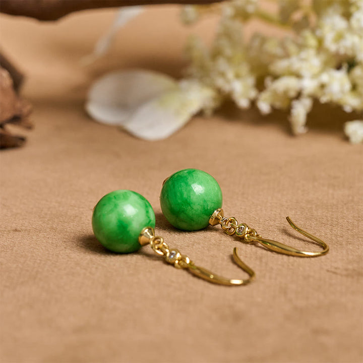 Buddha Stones 925 Sterling Silver Green Chalcedony Strength Courage Earrings  - image 7