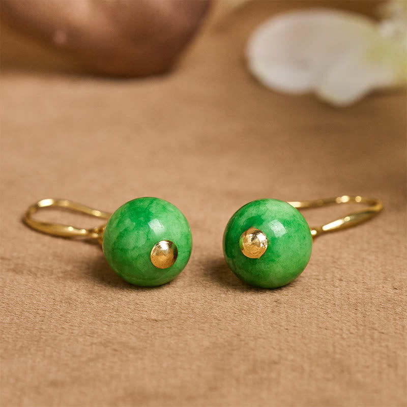 Buddha Stones 925 Sterling Silver Green Chalcedony Strength Courage Earrings  - image 3