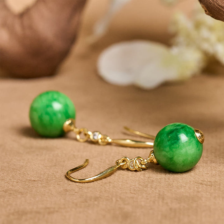 Buddha Stones 925 Sterling Silver Green Chalcedony Strength Courage Earrings  - image 4