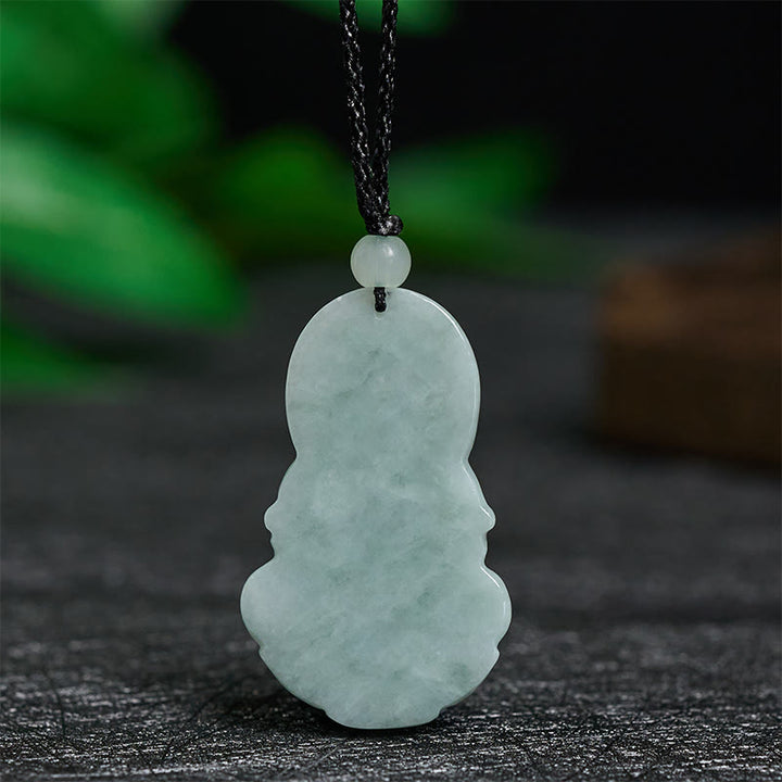 Buddha Stones Jade Kwan Yin Avalokitesvara Harmony Necklace Pendant - image 4