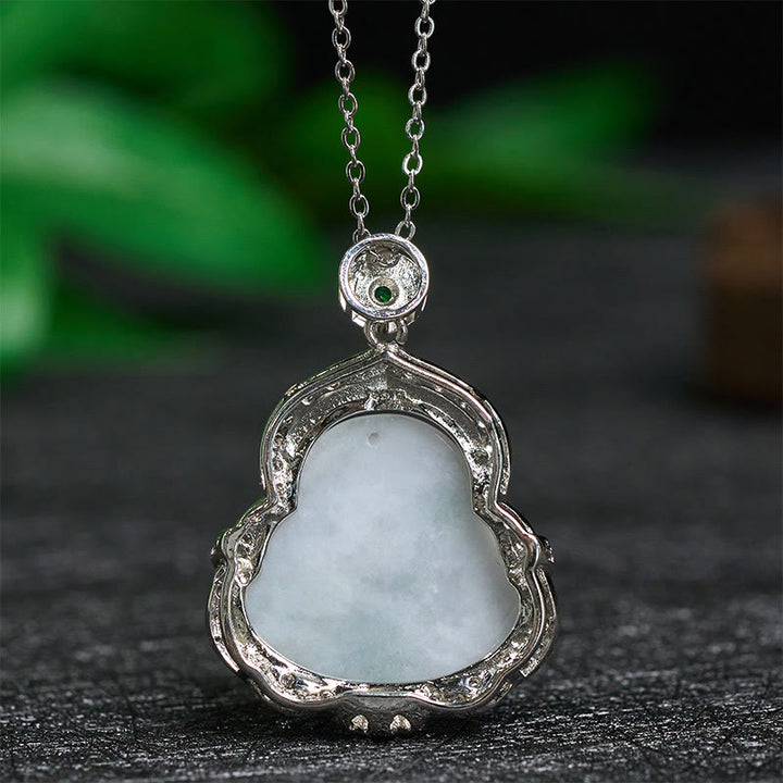 Buddha Stones Jade Laughing Buddha Abundance Necklace Pendant - image 4