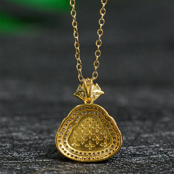 Buddha Stones Jade Laughing Buddha Prosperity Luck Necklace Pendant - image 4