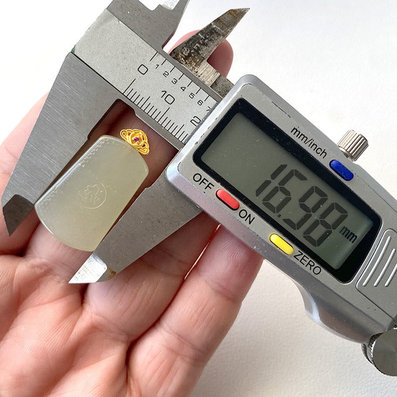 Buddha Stones Hetian Jade 925 Sterling Silver Om Symbol Prosperity Necklace Pendant - image 3