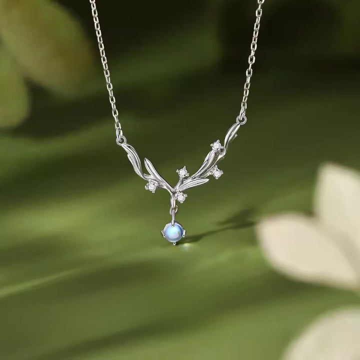 Buddha Stones 925 Sterling Silver Mistletoe Keep Away Evil Spirits Necklace Pendant - 925 Sterling Silver - image 0