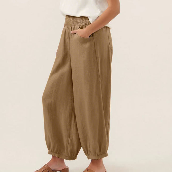 Buddha Stones Plain Color Cotton Women's Harem Pants With Pockets - image 11