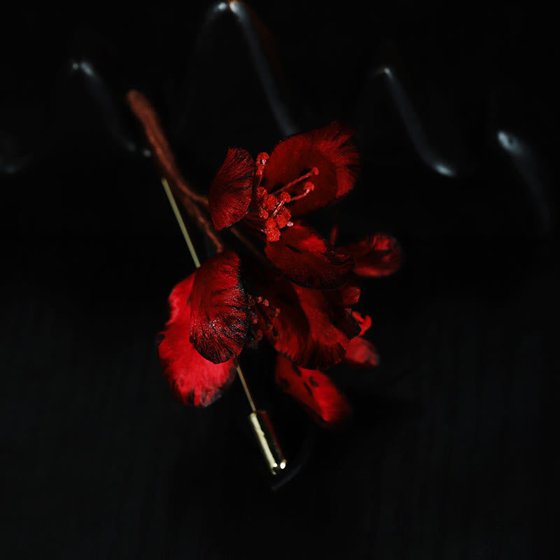 Buddha Stones Handcrafted Silk Art Cyclamen Persicum Flower Blessing Brooch - image 8