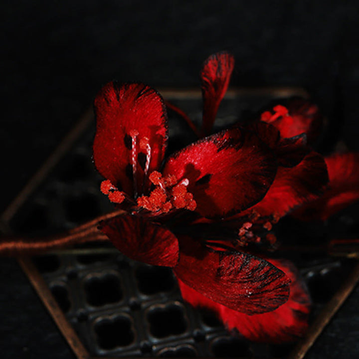 Buddha Stones Handcrafted Silk Art Cyclamen Persicum Flower Blessing Brooch - image 2