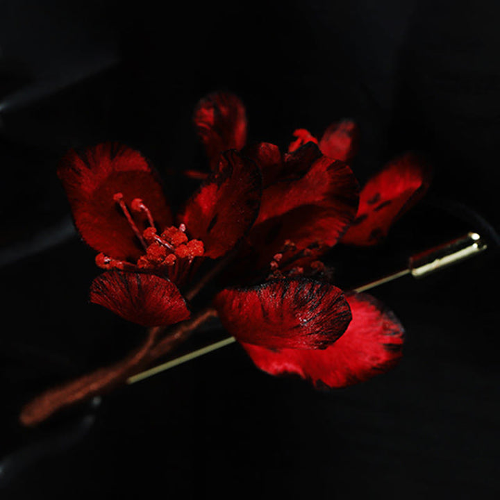 Buddha Stones Handcrafted Silk Art Cyclamen Persicum Flower Blessing Brooch - image 7