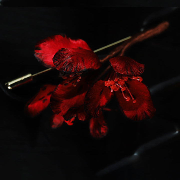 Buddha Stones Handcrafted Silk Art Cyclamen Persicum Flower Blessing Brooch - image 6