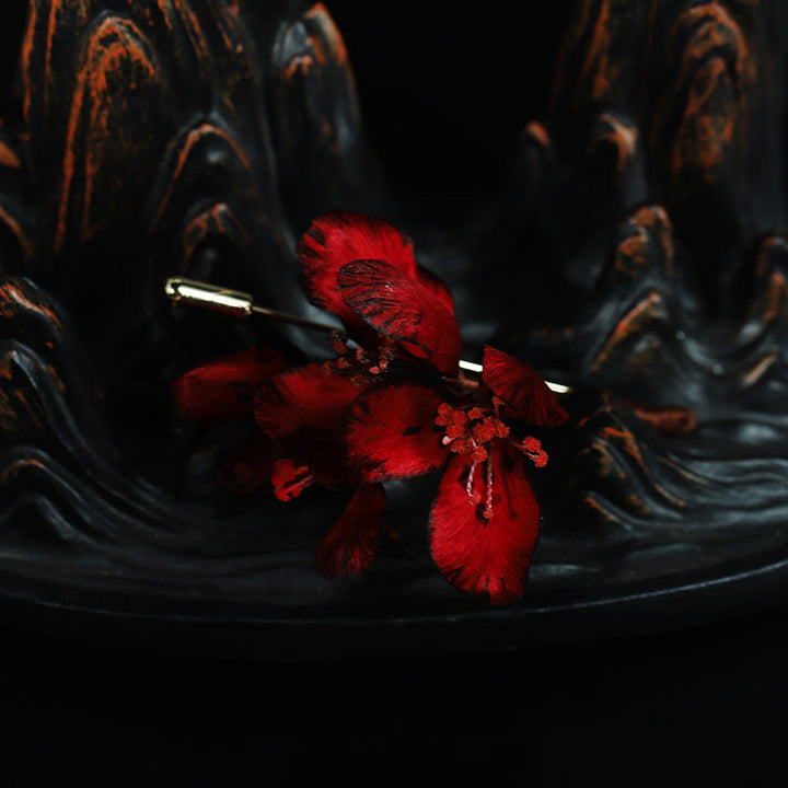 Buddha Stones Handcrafted Silk Art Cyclamen Persicum Flower Blessing Brooch - image 4