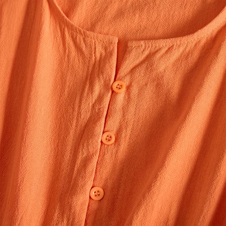 Buddha Stones Embroidery Geometry Half Sleeve Women's Midi Dress With Pockets - image 12