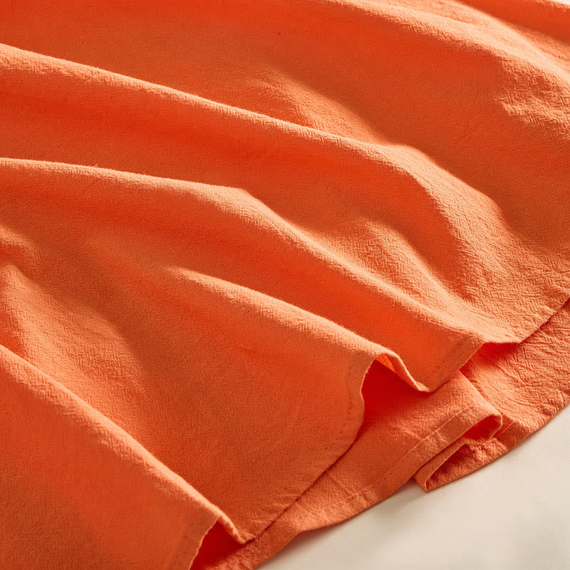 Buddha Stones Embroidery Geometry Half Sleeve Women's Midi Dress With Pockets - image 17