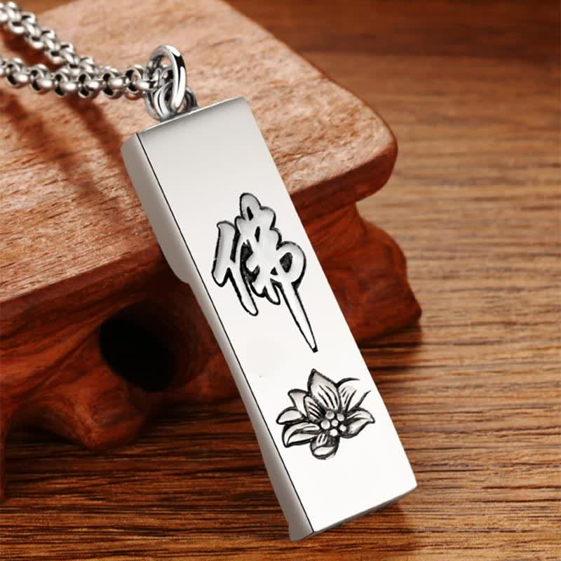 Buddha Stones Tathagata Buddha Strength Protection Amulet Lucky Vintage Style Pendant Necklace - image 1