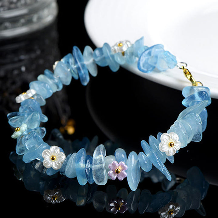 Buddha Stones Natural Aquamarine Peridot Strawberry Quartz Various Crystals Serenity Bracelet - image 8