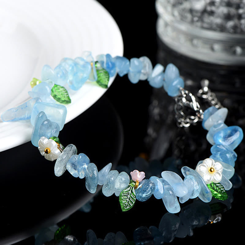 Buddha Stones Natural Aquamarine Peridot Strawberry Quartz Various Crystals Serenity Bracelet - image 3