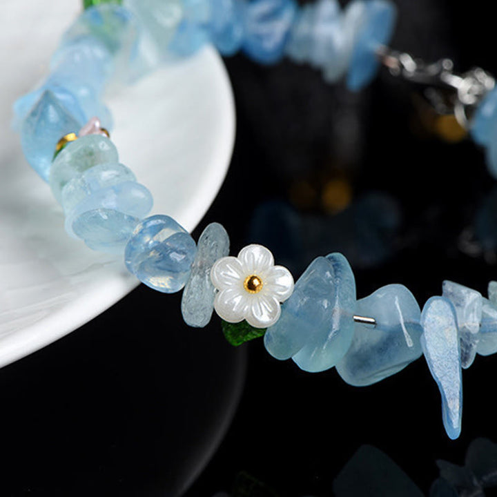 Buddha Stones Natural Aquamarine Peridot Strawberry Quartz Various Crystals Serenity Bracelet - image 11