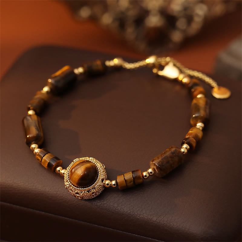 Buddha Stones Natural Tiger Eye Protection Strength Chain Bracelet - image 1
