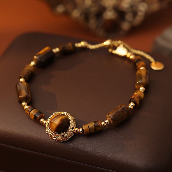 Buddha Stones Natural Tiger Eye Protection Strength Chain Bracelet - image 1