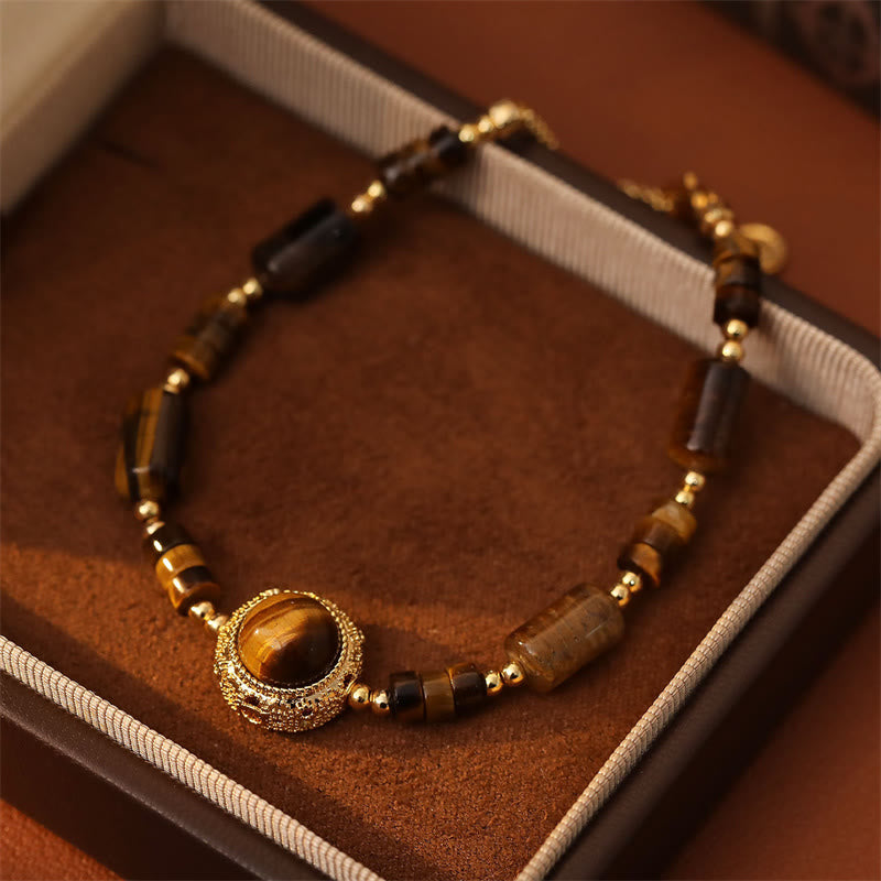 Buddha Stones Natural Tiger Eye Protection Strength Chain Bracelet - image 2