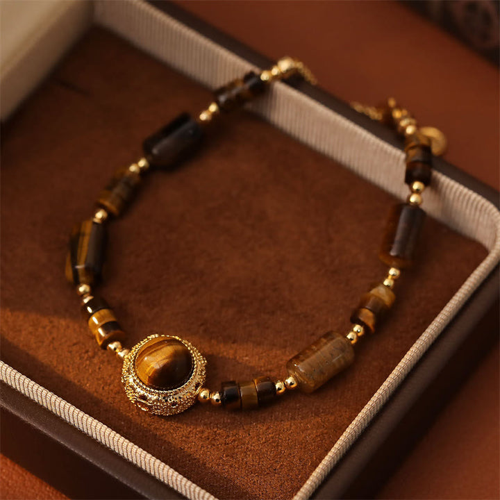 Buddha Stones Natural Tiger Eye Protection Strength Chain Bracelet - image 2