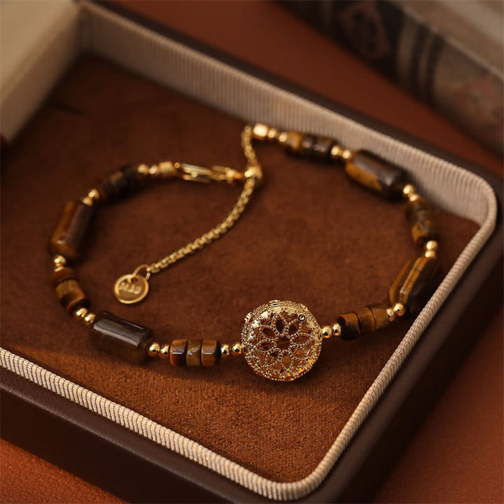 Buddha Stones Natural Tiger Eye Protection Strength Chain Bracelet - image 3