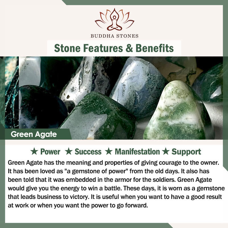 Buddha Stones Oval Design Green Agate Copper Luck Necklace Pendant - image 4