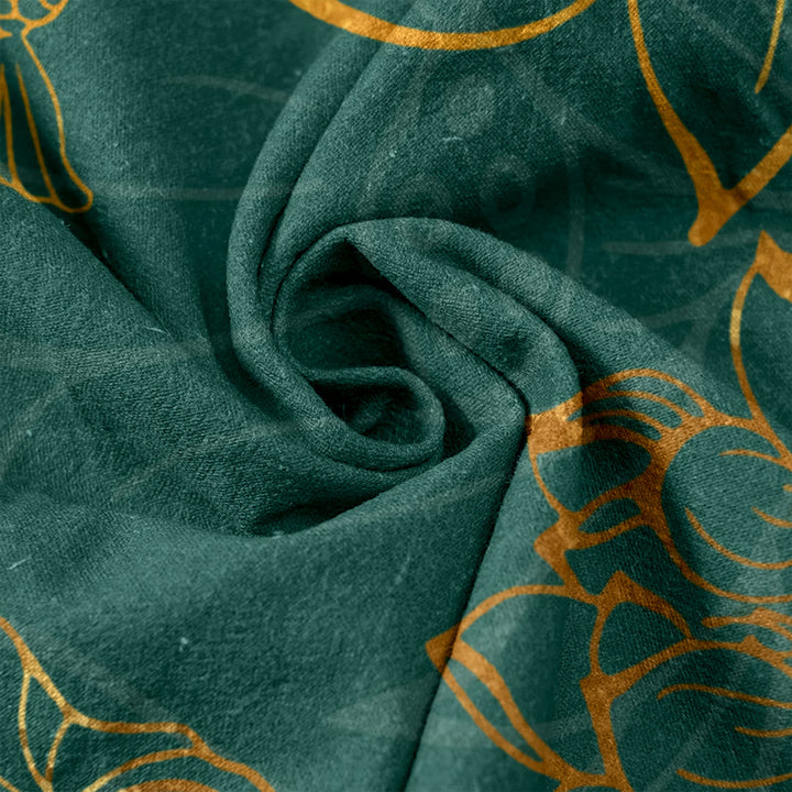 Buddha Stones Cotton Casual Lotus Leaf Koi Fish Pattern Women's Elastic Waist Pants With Pockets - image 3