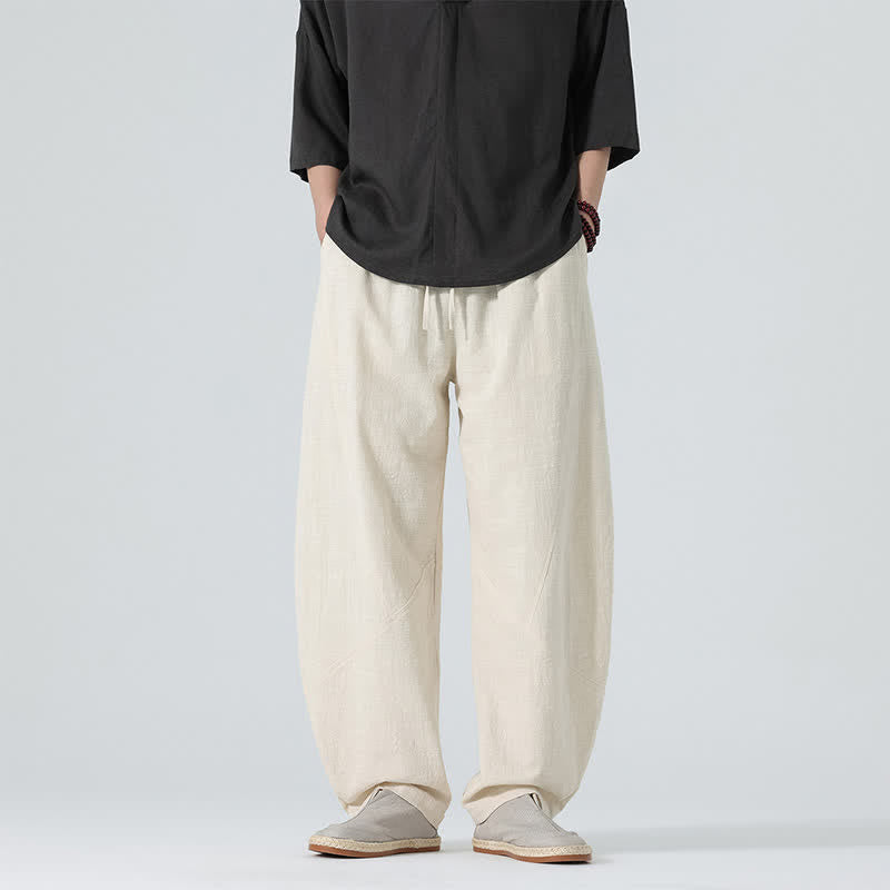 Buddha Stones Spring Pure Color Men's Cotton Drawstring Pants With Pockets - Beige - US/UK/AU46，EU56 (5XL) - image 20