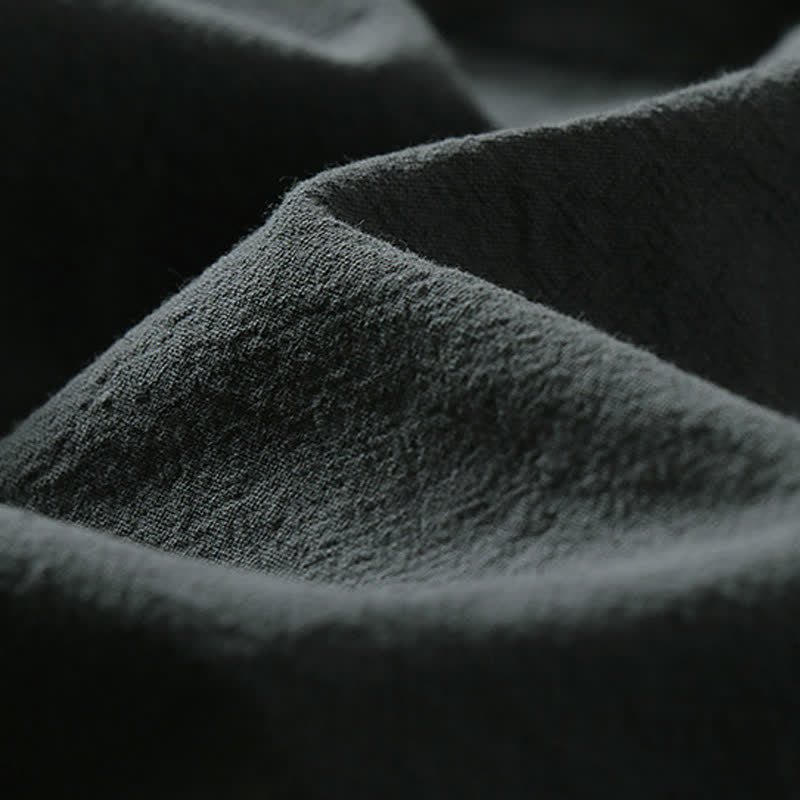 Buddha Stones Spring Pure Color Open Front Design Men's Cotton Linen Sleeveless Kimono - image 4