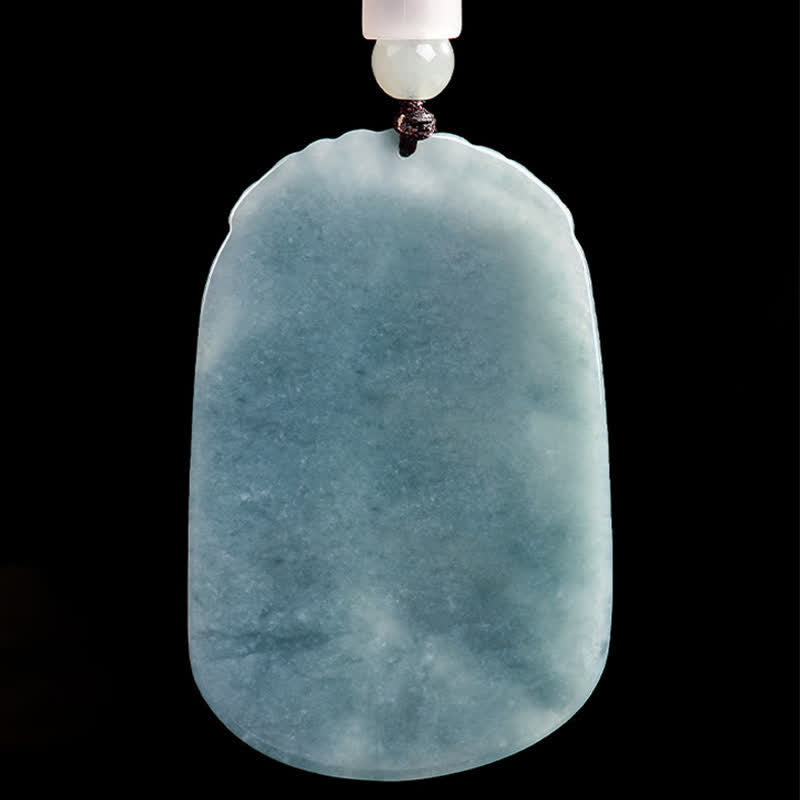 Buddha Stones Natural Jade Carving Double Koi Fish Rope Prosperity Necklace Pendant - image 3