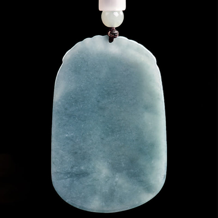 Buddha Stones Natural Jade Carving Double Koi Fish Rope Prosperity Necklace Pendant - image 3