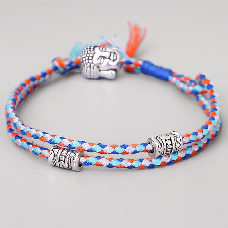 Buddha Stones  Head Serenity String Bracelet - Blue - image 0