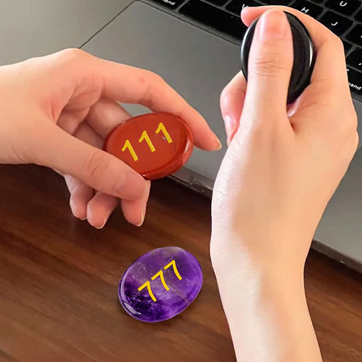 Buddha Stones Angel Numbers White Crystal Red Jasper Pink Crystal Green Aventurine Meditation Palm Stone - image 33