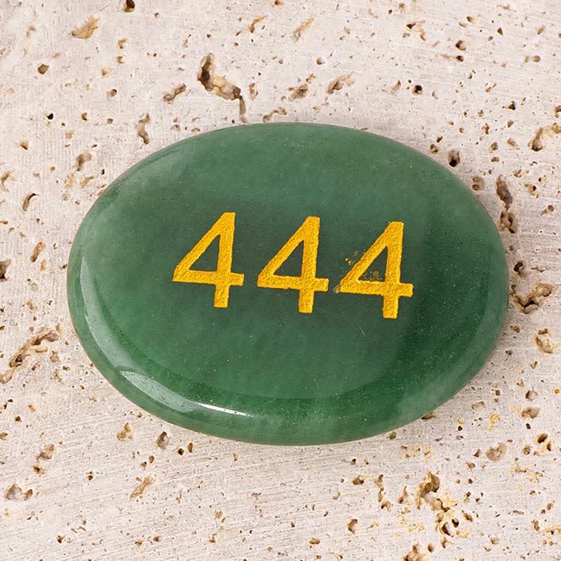Buddha Stones Angel Numbers White Crystal Red Jasper Pink Crystal Green Aventurine Meditation Palm Stone - 444 Angel Number&Green Aventurine 4.5*3.5*0.7cm - image 14