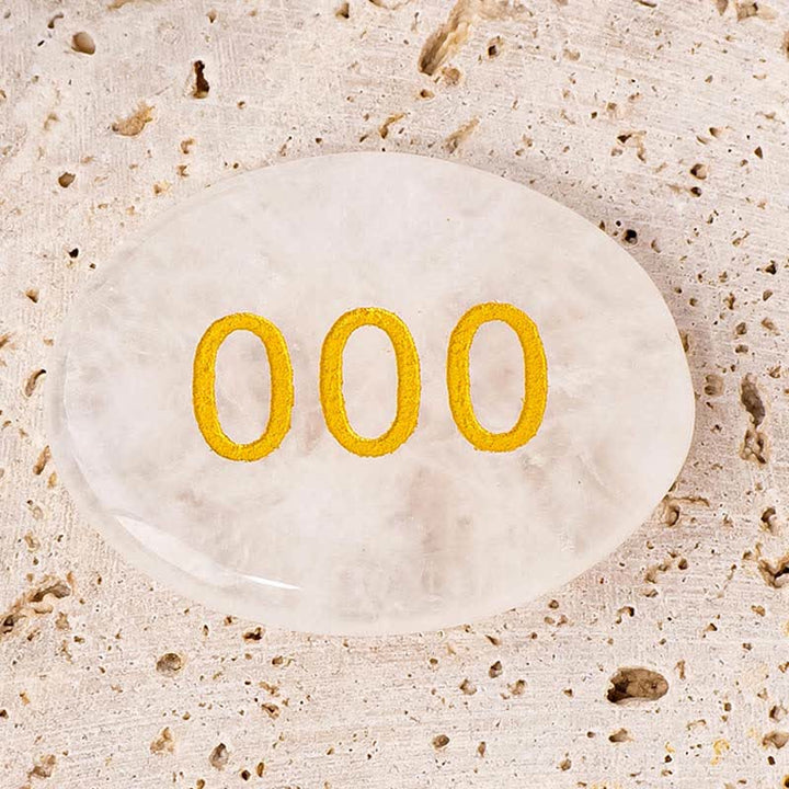 Buddha Stones Angel Numbers White Crystal Red Jasper Pink Crystal Green Aventurine Meditation Palm Stone - 000 Angel Number&White Crystal 4.5*3.5*0.7cm - image 1