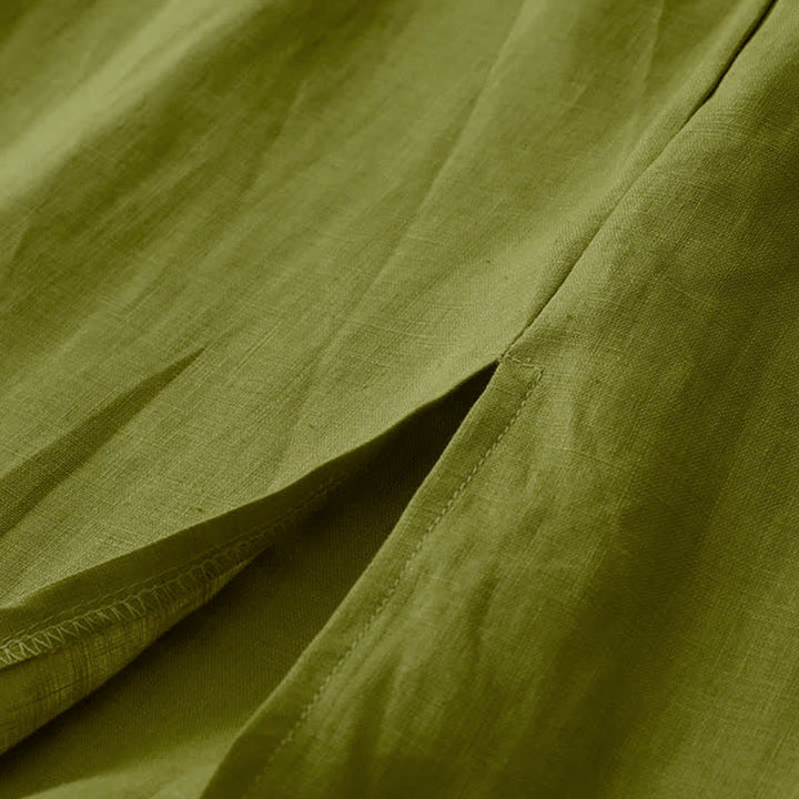 Buddha Stones Commute Elastic Waistband Pleated Hem Capri Length Women's Lined Skirt With Pockets - image 7