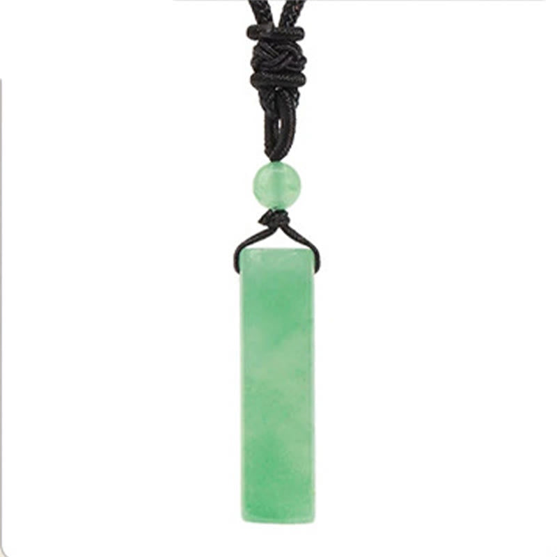 Buddha Stones Various Crystal Rose Quartz Green Aventurine Amethyst Cylinder Healing Necklace Pendant - Green Aventurine - image 3