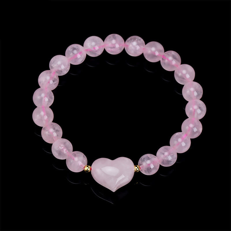 Buddha Stones Natural Amethyst Green Aventurine Tiger Eye Strawberry Quartz Love Heart Spiritual Bracelet - image 2