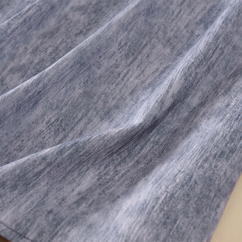 Buddha Stones Summer Crew Neck Plain Short Sleeve Below Knee Dress - image 11