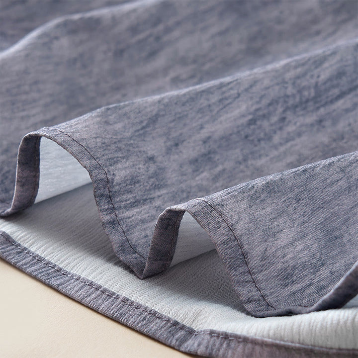 Buddha Stones Summer Crew Neck Plain Short Sleeve Below Knee Dress - image 10