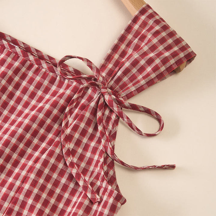 Buddha Stones Plaid Sleeveless Summer Below Knee Dress With Pockets - image 4