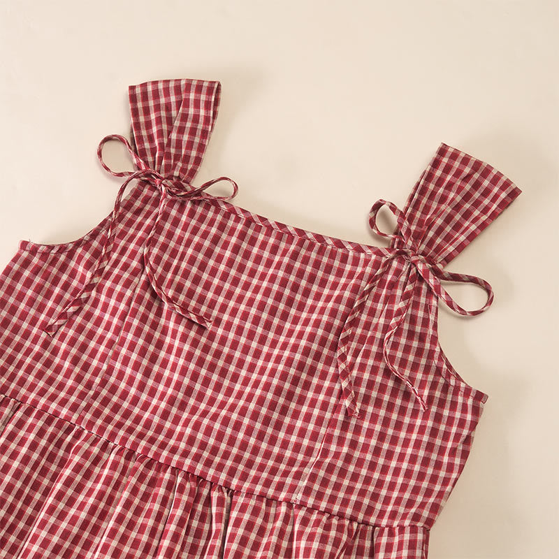 Buddha Stones Plaid Sleeveless Summer Below Knee Dress With Pockets - image 3