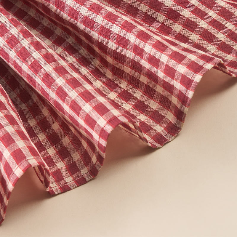 Buddha Stones Plaid Sleeveless Summer Below Knee Dress With Pockets - image 5