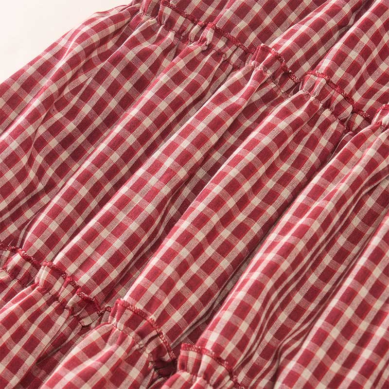 Buddha Stones Plaid Sleeveless Summer Below Knee Dress With Pockets - image 6