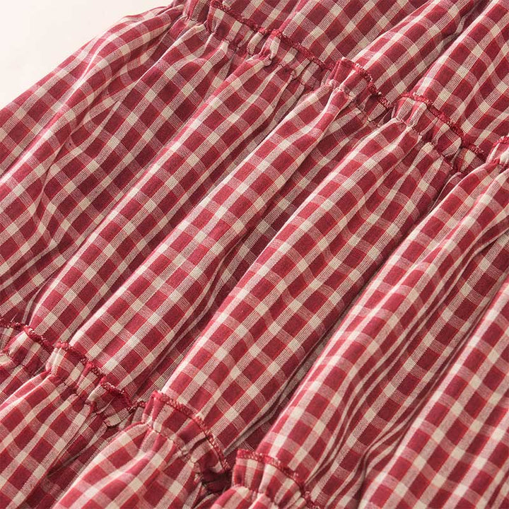 Buddha Stones Plaid Sleeveless Summer Below Knee Dress With Pockets - image 6