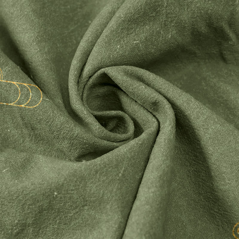 Buddha Stones Pure Cotton Koi Fish Wave Pattern Women's Elastic Waist Pants With Pockets - image 3