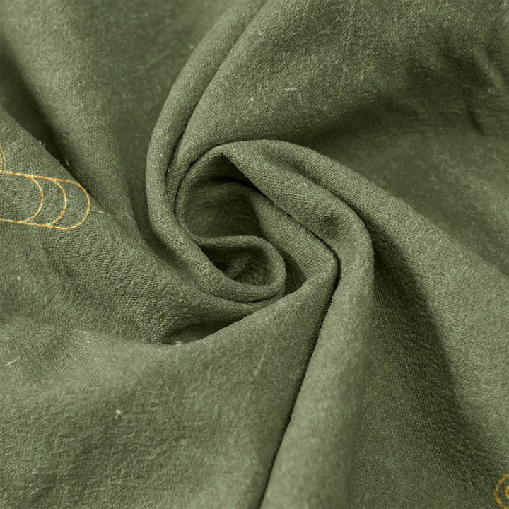 Buddha Stones Pure Cotton Koi Fish Wave Pattern Women's Elastic Waist Pants With Pockets - image 3