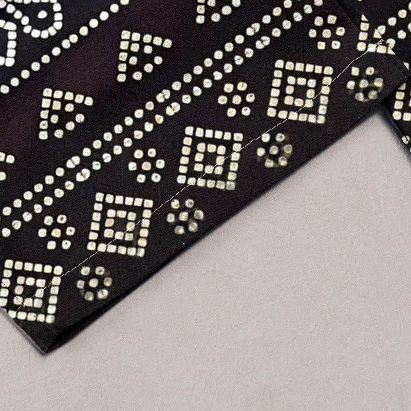 Buddha Stones Pure Cotton Geometric Diamond Motifs Dots Pattern Women's Elastic Waist Pants With Pockets - image 1